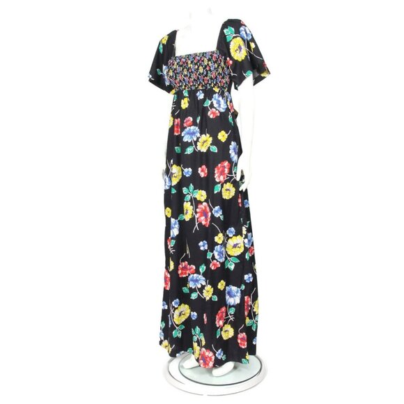 Vtg Bonwit Teller Floral Cottagecore Smocked Angel Sleeve Maxi Dress  XS/S - 641 - Picture 5 of 6